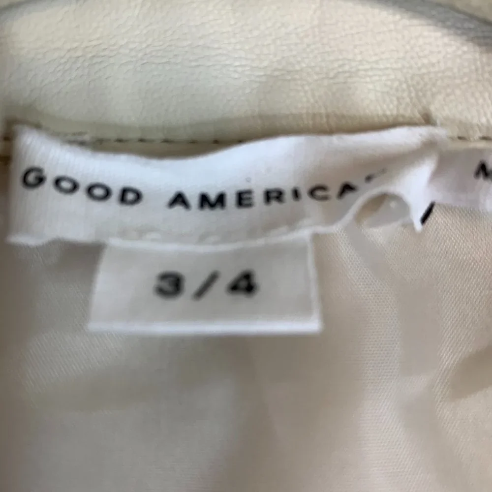 Good American Better Than Leather Faux Leather Shacket Bone Size 3/4=L/XL NWT - Picture 12 of 16